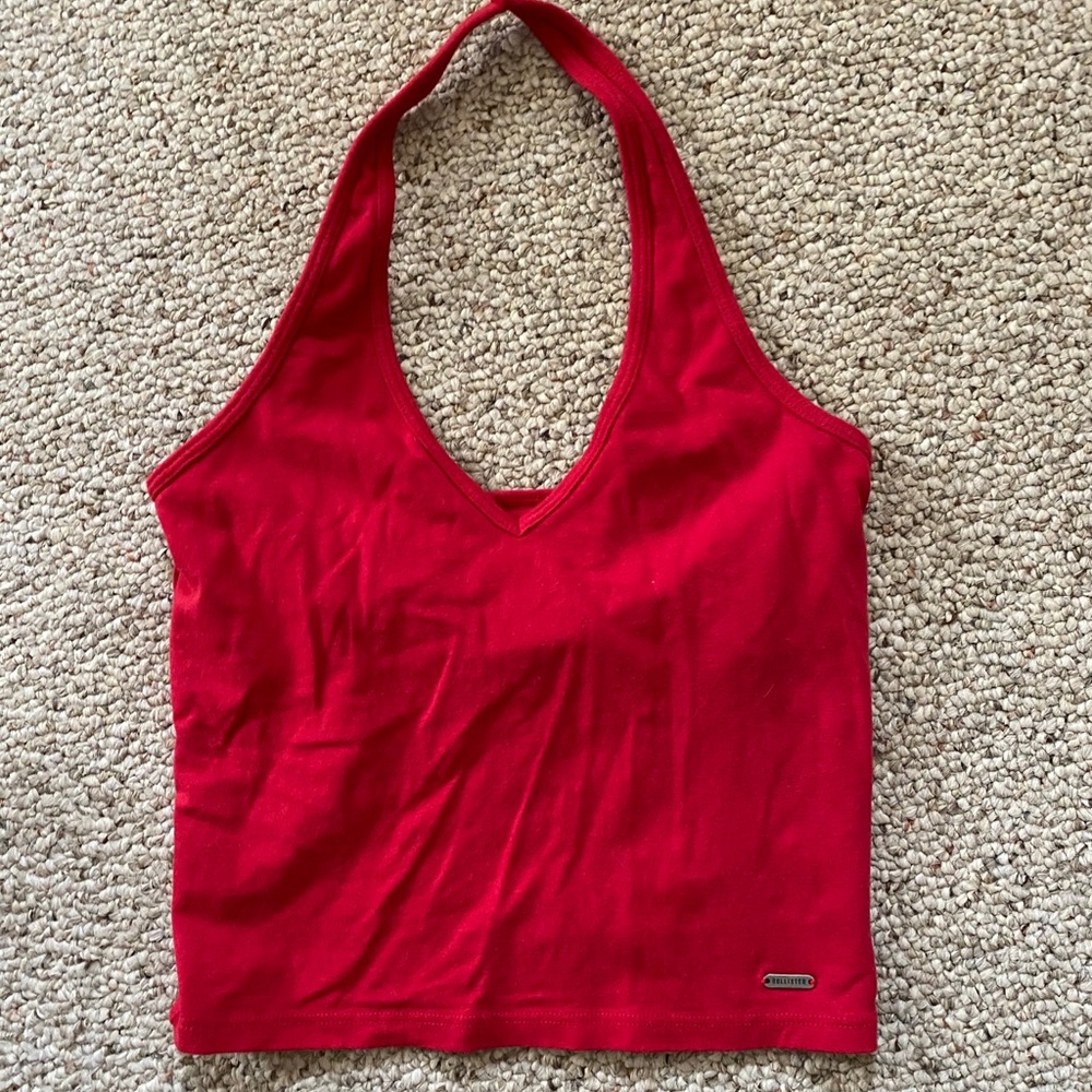 Red hollister halter crop top